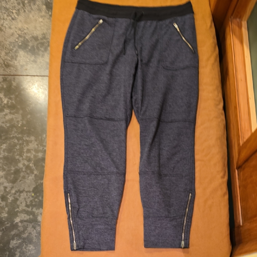 Women's Charcoal Joggers with Zippered Accents